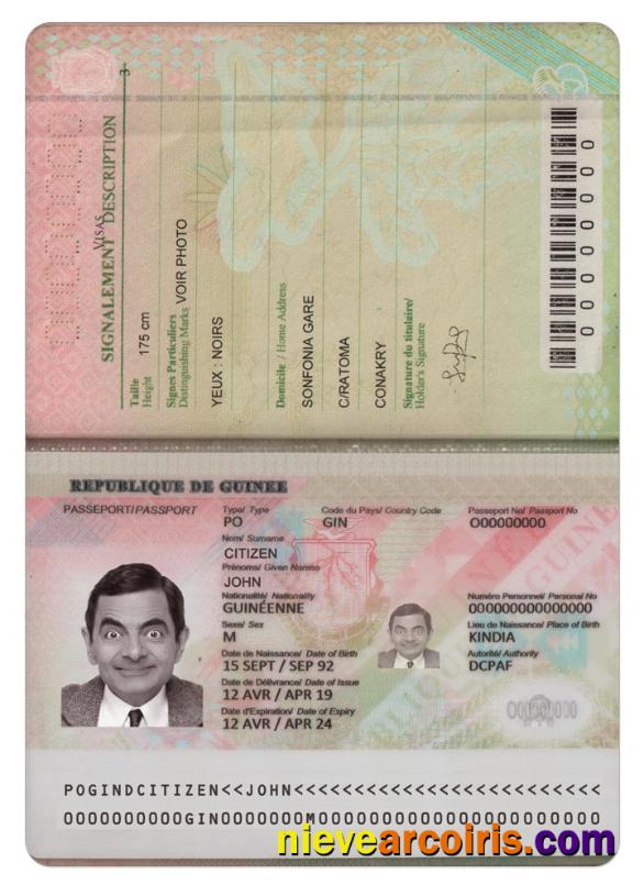 GUINEA passport 2018 present